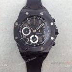 JF Factory Swiss 3126 Audemars Piguet All Black End of Days Rubber Replica Watch